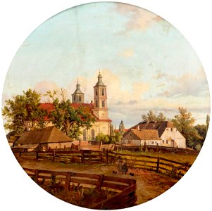 Kazimierz Górnicki - Widok na kościół w Suwałkach