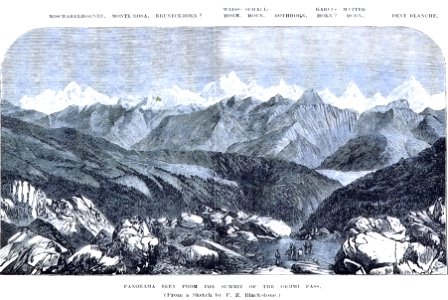 Panorama seen from the summit of the Gemmi Pass 1876