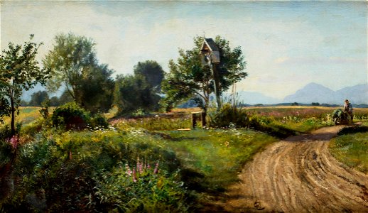 Walery Eliasz Radzikowski - Pejzaż z kapliczką