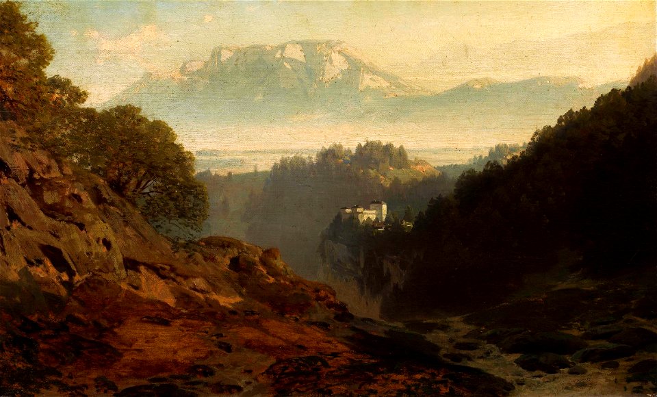 Willroider Mountain landscape with a castle