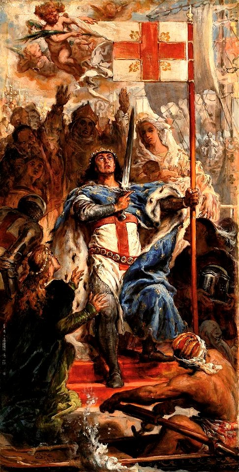 Jan Matejko - Święty Ludwik, król francuski wybierający się na wyprawę krzyżową (szkic) 1876