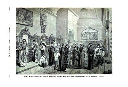 1876-08-30, La Ilustración Española y Americana, Getafe (Madrid), Sacristía de la parroquial de Santa María Magdalena, después de una solemne función religiosa