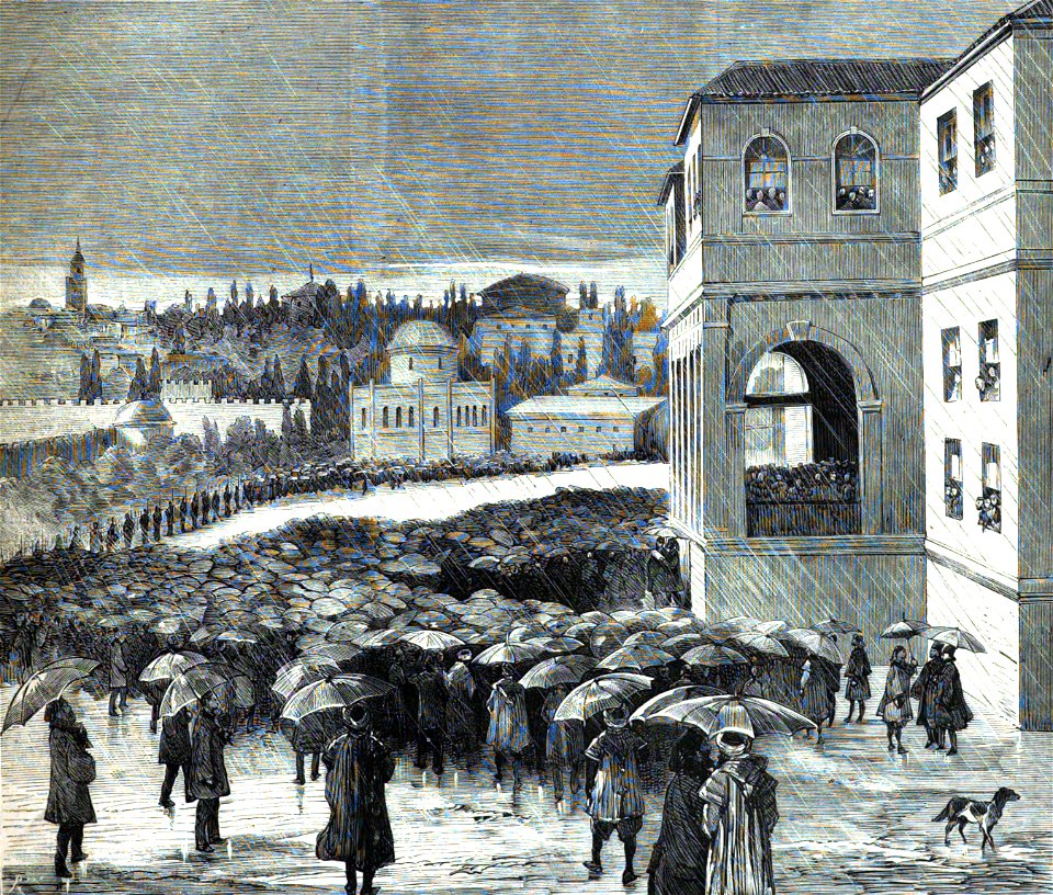 1877-01-15, La Ilustración Española y Americana, Constantinopla, Promulgación de la nueva Constitución en la Sublime Puerta, el 23 de diciembre último (cropped)