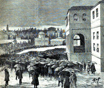 1877-01-15, La Ilustración Española y Americana, Constantinopla, Promulgación de la nueva Constitución en la Sublime Puerta, el 23 de diciembre último (cropped)