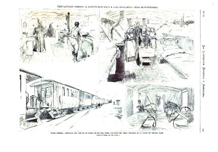 1877-10-30, La Ilustración Española y Americana, Tren sanitario ofrecido al ejército ruso por S. M. Olga Nicolaievna, reina de Wurtemberg
