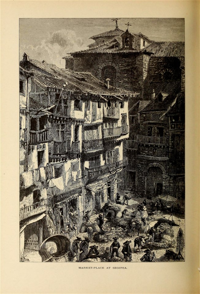 1878, Picturesque Europe, vol II, Market-place at Segovia