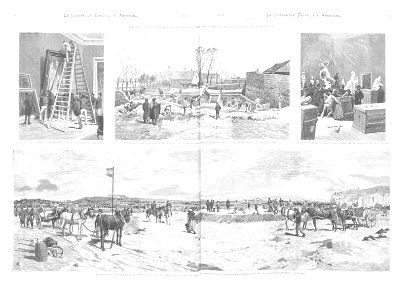 1878-01-15, La Ilustración Española y Americana, Madrid, Preparativos para los próximos festejos públicos, Pellicer. Free illustration for personal and commercial use.