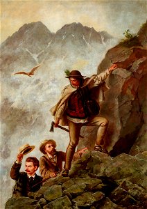 Walery Eljasz Radzikowski - Przewodnik i turyści w Tatrach 1878. Free illustration for personal and commercial use.