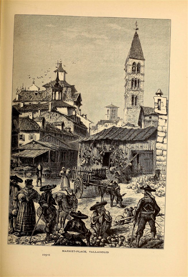 1878, Picturesque Europe, vol II, Market-place, Valladolid