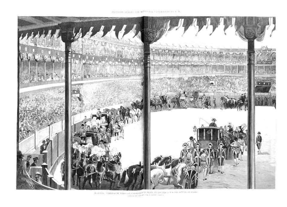 1878-01-30, La Ilustración Española y Americana, Madrid, Corridas de toros con caballeros en plaza, en los días 25 y 26 del actual, el paseo, Daniel Perea