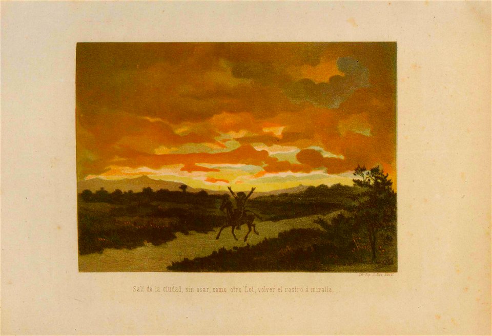 1879, El ingenioso hidalgo D. Quijote de la Mancha, Salí de la ciudad, sin osar, como otro Lot, volver el rostro a miralla, Mestres