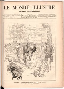 1879-11-29, Le Monde illustré, L'Estudiantina murcienne quétant dans les rues de Madrid pour les inondés, Vierge