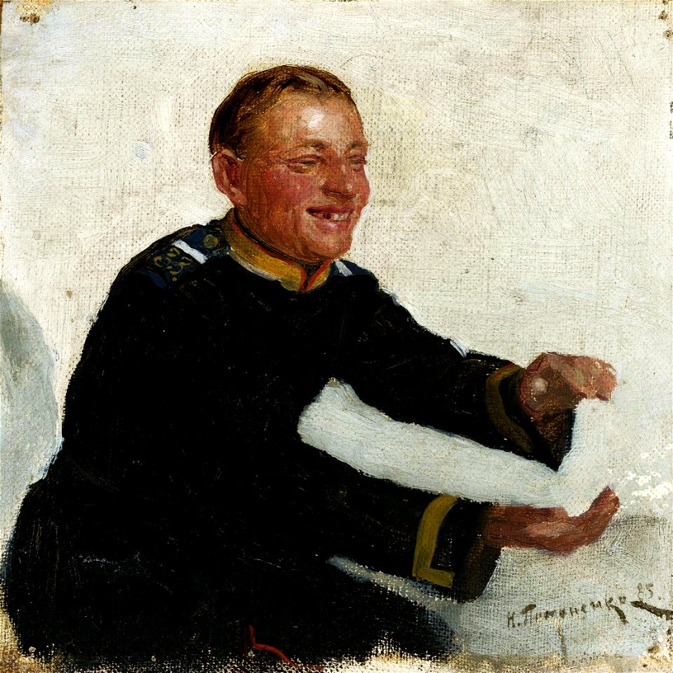 Pymonenko Russian soldier in the theater