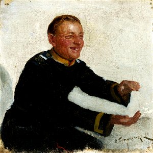 Pymonenko Russian soldier in the theater