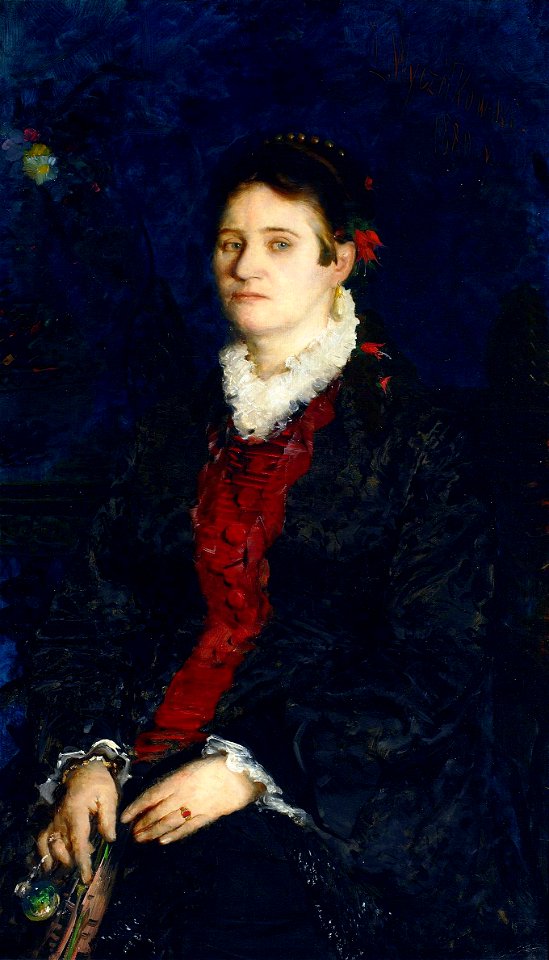 Wyczółkowski Portrait of a woman with a fan