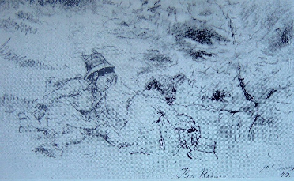 1880Репин.Вера и Надя Репины 1880е