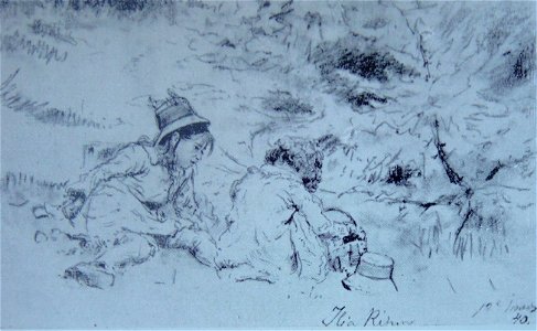 1880Репин.Вера и Надя Репины 1880е