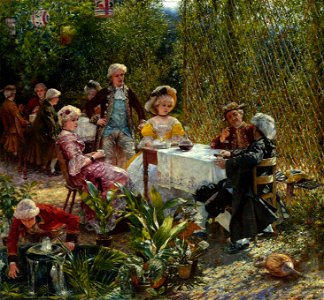 Aleksander Gierymski - In the arbour - Google Art Project