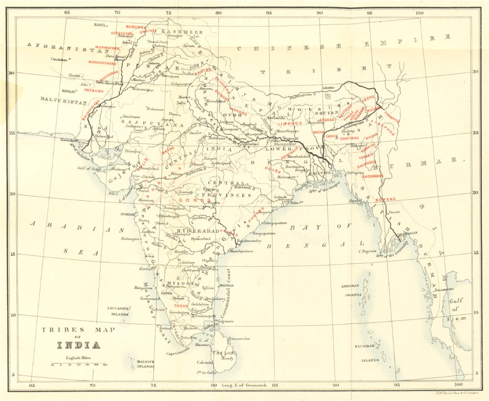 (1882) MAP OF THE TRIBES OF INDIA - Free Stock Illustrations | Creazilla