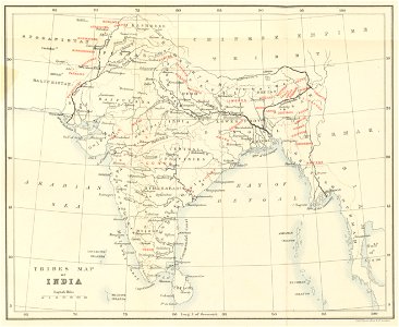 (1882) MAP OF THE TRIBES OF INDIA