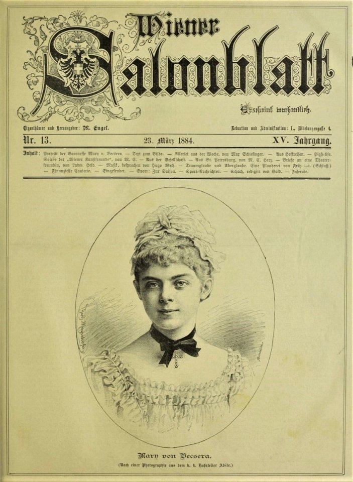 1884 0323 Wiener Salonblatt - Mary Vecsera