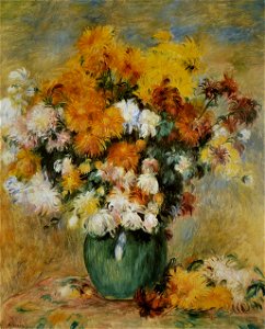 Pierre-Auguste Renoir - Bouquet de Chrysanthèmes. Free illustration for personal and commercial use.