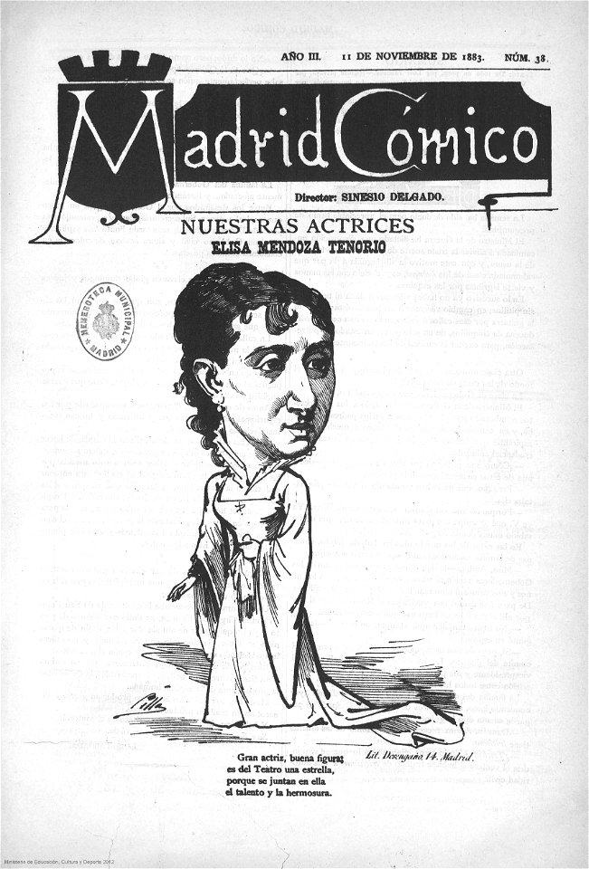 1883-11-11, Madrid Cómico, Elisa Mendoza Tenorio, Cilla