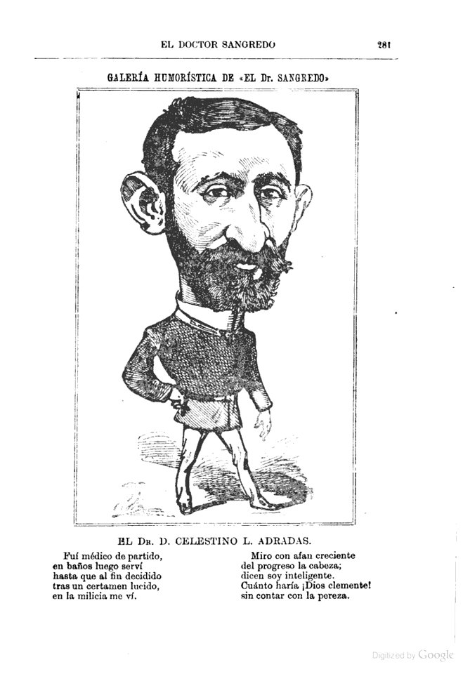 1884-07-16, El Dr. Sangredo, El Dr. D. Celestino L. Adradas, Cilla
