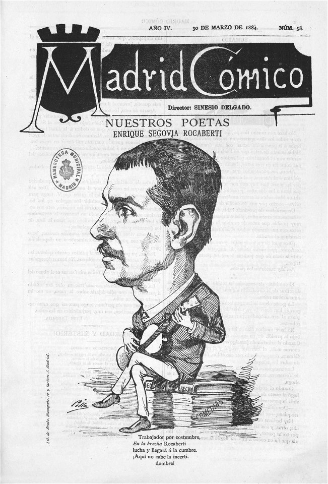 1884-03-30, Madrid Cómico, Enrique Segovia Rocaberti, Cilla