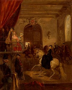Wojciech Kossak - Szkoła jazdy Stanisława Augusta Poniatowskiego 1883
