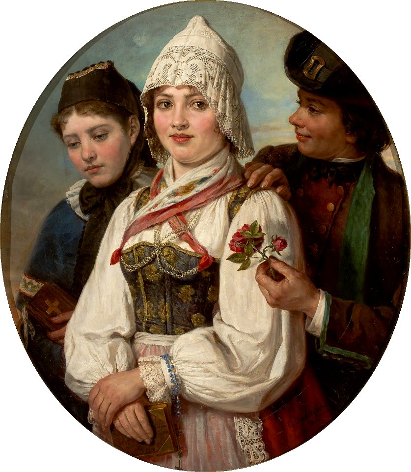 Dwie rywalki o róże gajowego - Emilia Dukszyńska-Dukszta 1884