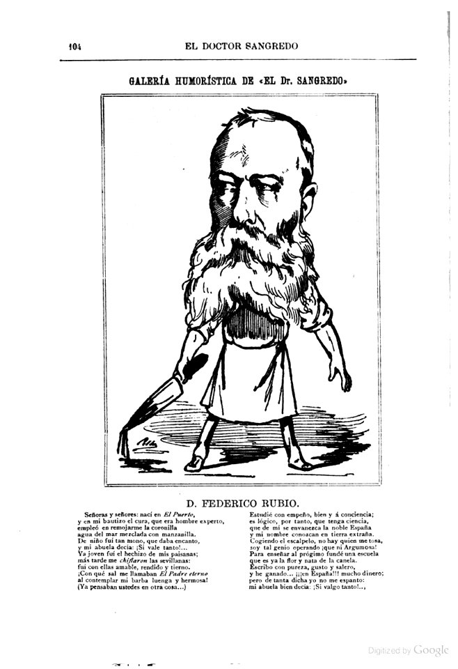 1884-02-01, El Dr. Sangredo, D. Federico Rubio, Cilla