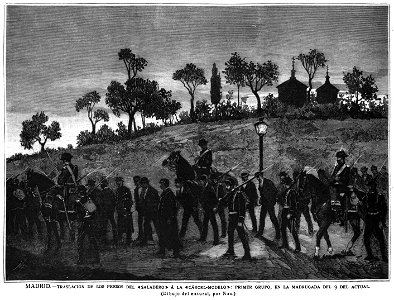 1884-05-22, La Ilustración Española y Americana, Traslación de los presos del Saladero á la Cárcel-Modelo, primer grupo, en la madrugada del 9 del actual