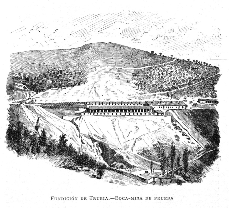 1885, España, sus monumentos y sus artes, su naturaleza e historia, Asturias y León, Fundición de Trubia, Boca-mina de prueba, Pascó