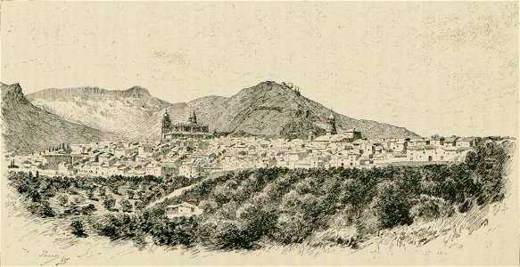 1885, España, sus monumentos y sus artes, su naturaleza e historia, Granada, Jaén, Málaga y Almería, Jaén, la ciudad y sus cercanías, Pascó (cropped)
