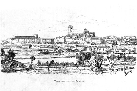 1885, España, sus monumentos y sus artes, su naturaleza e historia, Valladolid, Palencia y Zamora, Vista general de Zamora, Passos