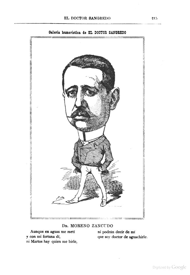 1885-12-31, El Dr. Sangredo, Dr. Moreno Zancudo, Cilla