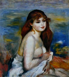 Pierre-Auguste Renoir - Après le bain (Petite Baigneuse). Free illustration for personal and commercial use.