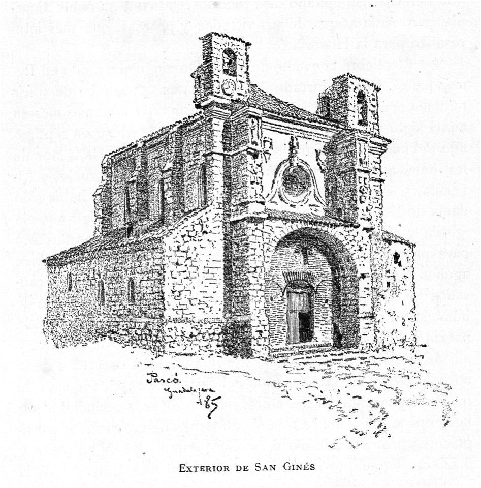 1886, España, sus monumentos y sus artes, su naturaleza e historia, Castilla La Nueva, vol 2, Exterior de San Ginés, Guadalajara, Pascó