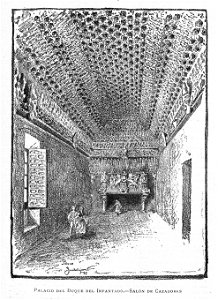 1886, España, sus monumentos y sus artes, su naturaleza e historia, Castilla La Nueva, vol 2, Palacio del Duque del Infantado, Salón de Cazadores, Guadalajara, Pascó