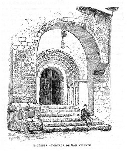 1886, España, sus monumentos y sus artes, su naturaleza e historia, Castilla La Nueva, vol 2, Portada de San Vicente, Sigüenza, Pascó
