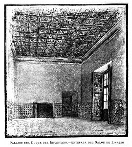 1886, España, sus monumentos y sus artes, su naturaleza e historia, Castilla La Nueva, vol 2, Palacio del Duque del Infantado, Antesala del Salón de Linajes, Guadalajara, Pascó