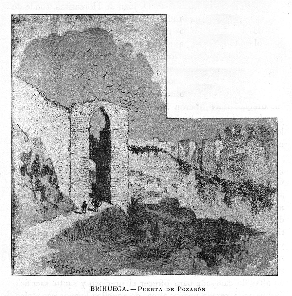1886, España, sus monumentos y sus artes, su naturaleza e historia, Castilla La Nueva, vol 2, Puerta de Pozabón, Brihuega, Pascó