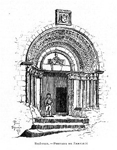 1886, España, sus monumentos y sus artes, su naturaleza e historia, Castilla La Nueva, vol 2, Portada de Santiago, Sigüenza, Pascó