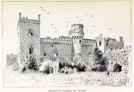 1886, España, sus monumentos y sus artes, su naturaleza e historia, Castilla La Nueva, vol 3, Fachada del alcázar, Escalona, Pascó