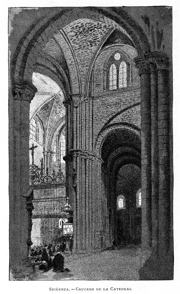 1886, España, sus monumentos y sus artes, su naturaleza e historia, Castilla La Nueva, vol 2, Crucero de la catedral, Sigüenza, Pascó