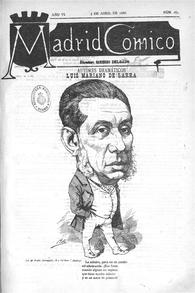 1886-04-03, Madrid Cómico, Luis Mariano de Larra, Cilla