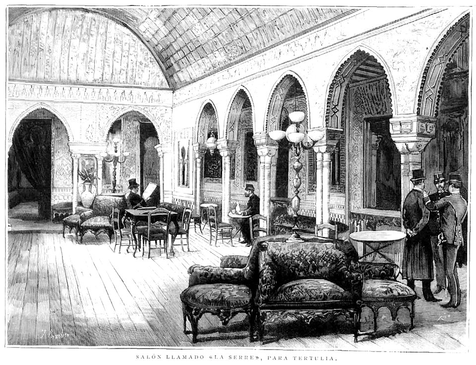 1886-05-30, La Ilustración Española y Americana, Madrid, El nuevo domicilio del Centro del Ejército y la Armada, Salón llamado La Serre para tertulia, Comba, Rico