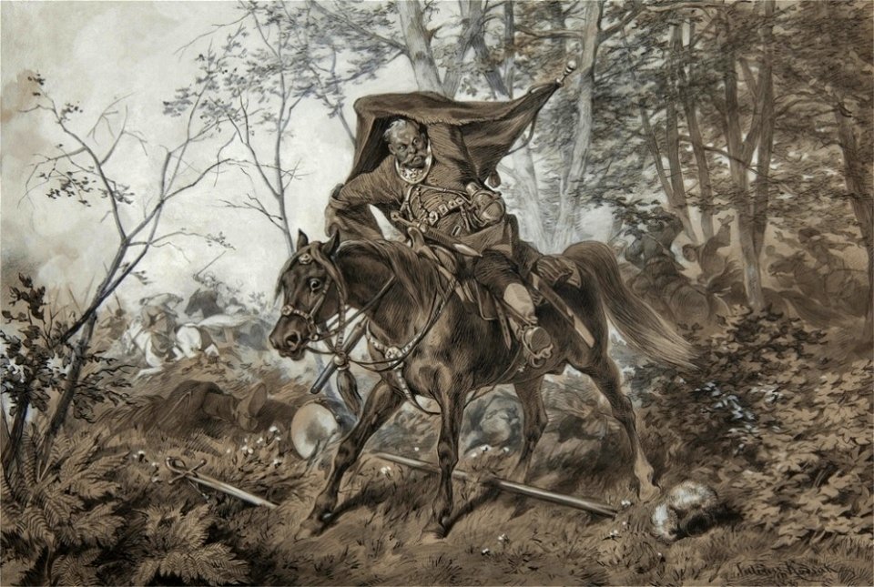 Juliusz Kossak - Zagłoba zdobywa chorągiew