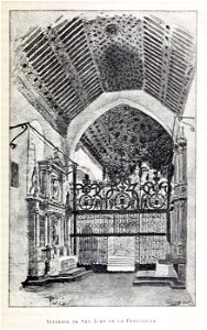 1886, España, sus monumentos y sus artes, su naturaleza e historia, Castilla La Nueva, vol 3, Interior de San Juan de la Penitencia, Toledo, Pascó. Free illustration for personal and commercial use.